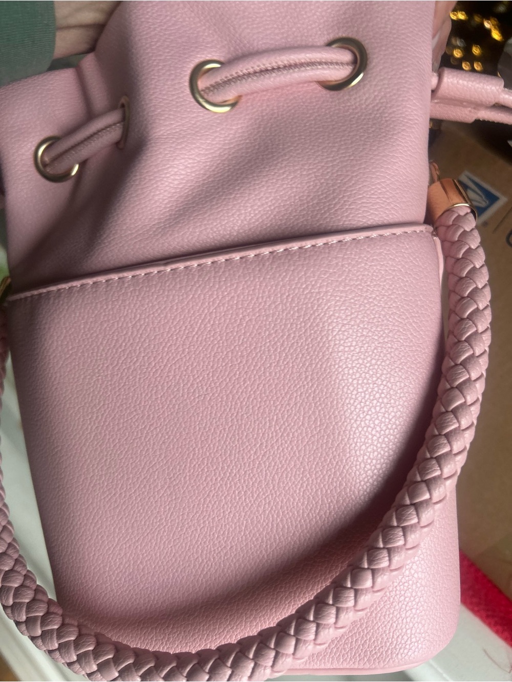 Pink Drawstring Bucket Bag, NEW - Picture 8 of 9